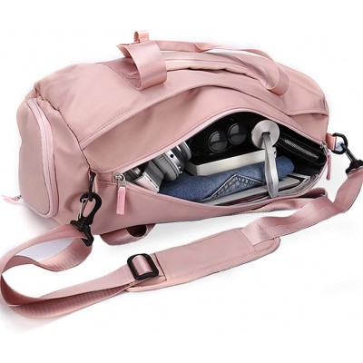 Waterproof Gym Bag With Shoe Compartment Wet Pocket Sport Duffle Bag Fitness Outdoor Travel Pink Gym Bag Women