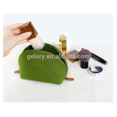 New Arrival Felt Fabric U Shape Style Portable Wholesale Cosmetic Bag For Travel