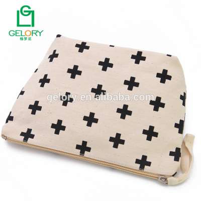 Wholesale Customized Canvas Zipper Cosmetic Pouch custom makeup bag