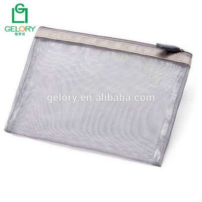 Fashion Nylon Mesh Makeup Bag Ladies Cosmetic Bag Womens Travel Toiletry Pouch Silver Mesh bag